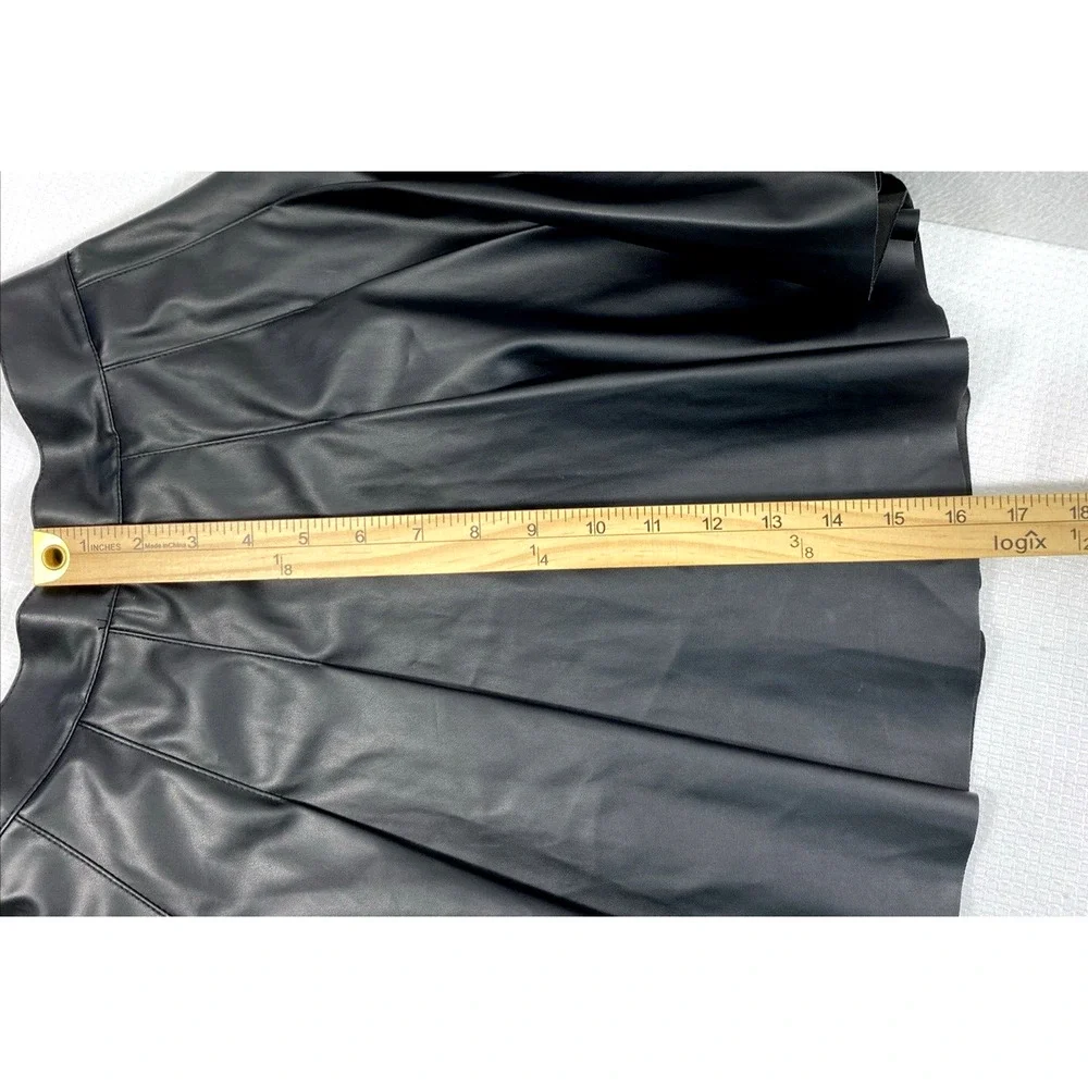 Kendall & Kylie Faux‎ Leather Skirt Womens XS Pleated Black Preppy Goth